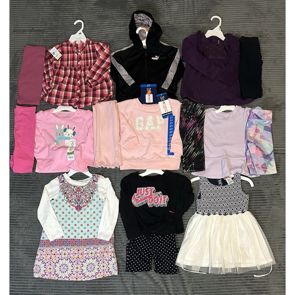 Huge Lot 2T Winter Baby Girls Clothes 24 Months NEW &EUC Dress Gap Nike Osh Kosh